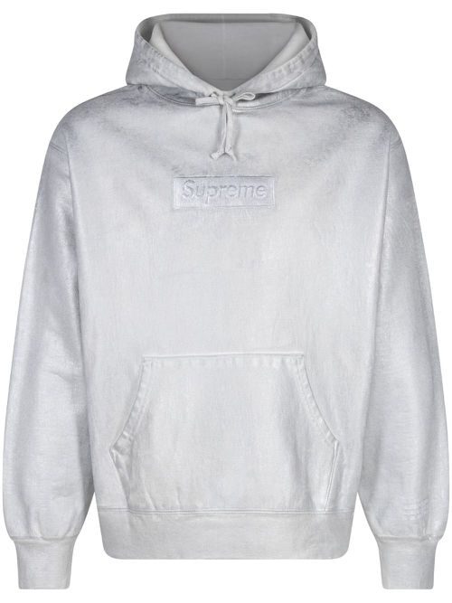 X MM6 Maison Margiela foil box logo hoodie - White