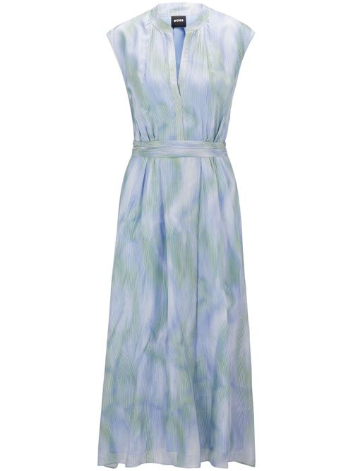 Striped silk midi skirt - Blue