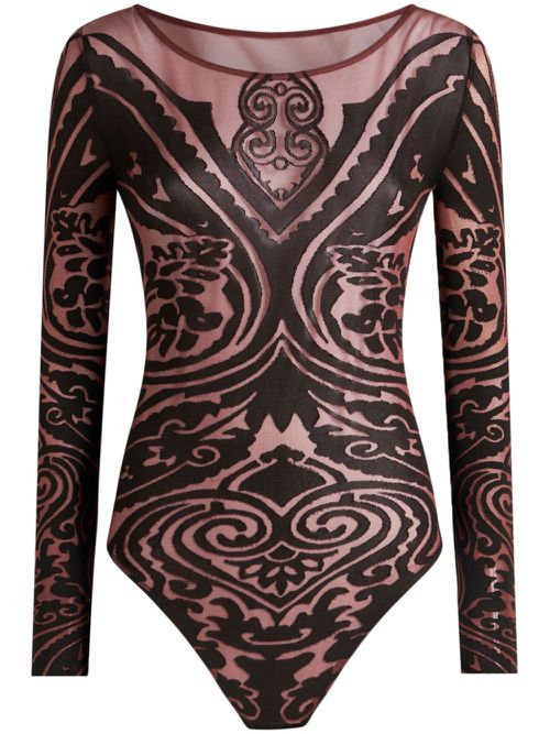 Paisley-print bodysuit - Pink