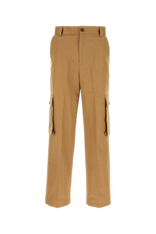 Cotton Twill Cargo Pants — Beige