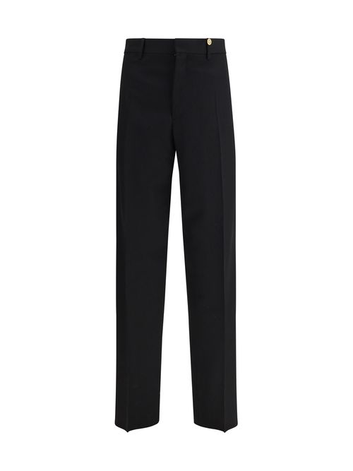 Wool Grain de Poudre Trousers — Black