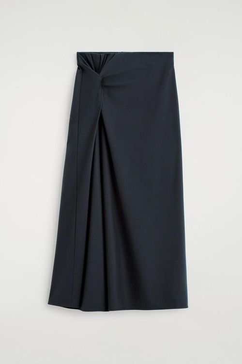 Twist-Detail Jersey Midi Skirt