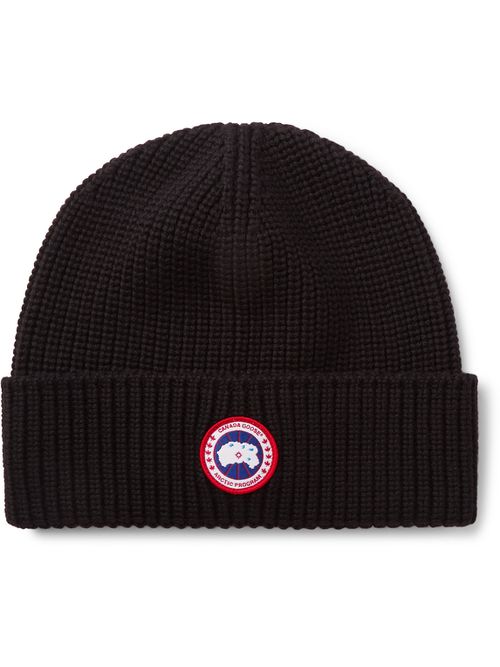 Logo-Appliquéd Ribbed Merino Wool Beanie
