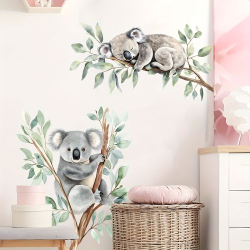 TEMU Fun Koala Tree Branch Pattern Wall Decor Sticker, Easy To Peel And Stick Vinyl Decal, Animal Design Wall Decals For Decoration Purpose