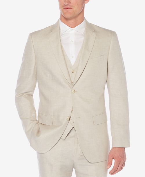 Men's Herringbone Linen Blazer - Natural Linen