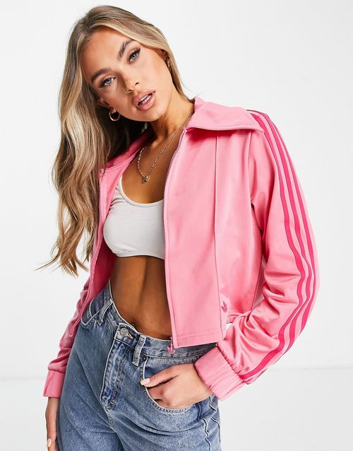 Large collar track top in pink