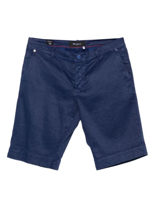 Linen-Blend Shorts — Navy