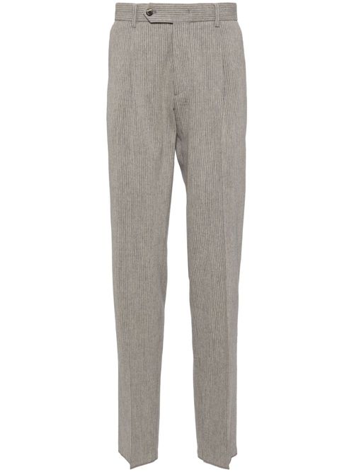 Wool-blend tapered trousers - Grey
