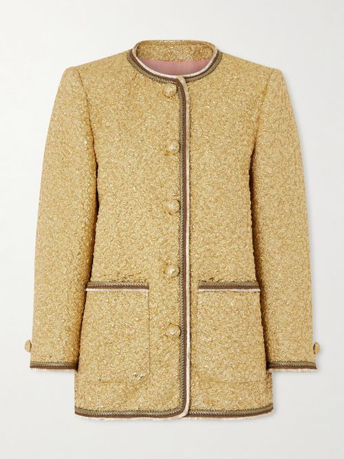 Metallic Cloqué-jacquard Jacket - Gold