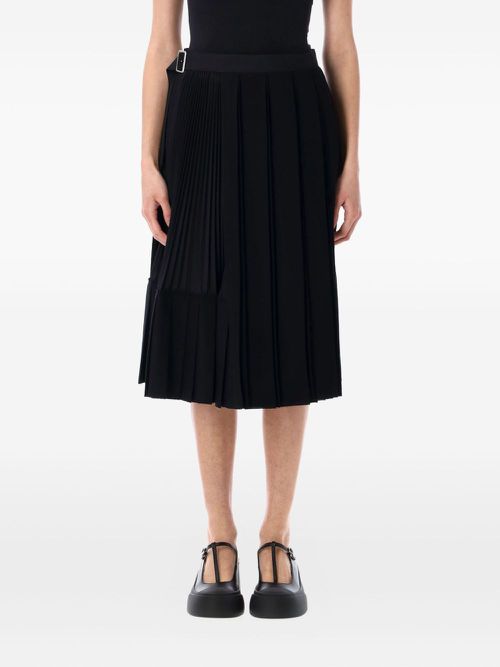 Junya Watanabe pleated midi skirt - Black