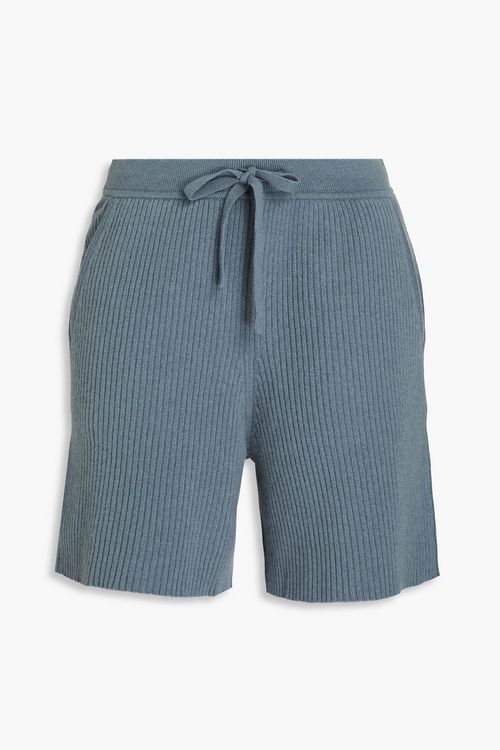 Ribbed cashmere shorts