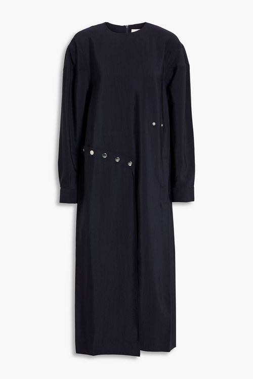 Asymmetric woven midi dress - Blue - US 00