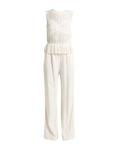 Woman Jumpsuit Off white Size 6 Viscose, Acetate, Silk