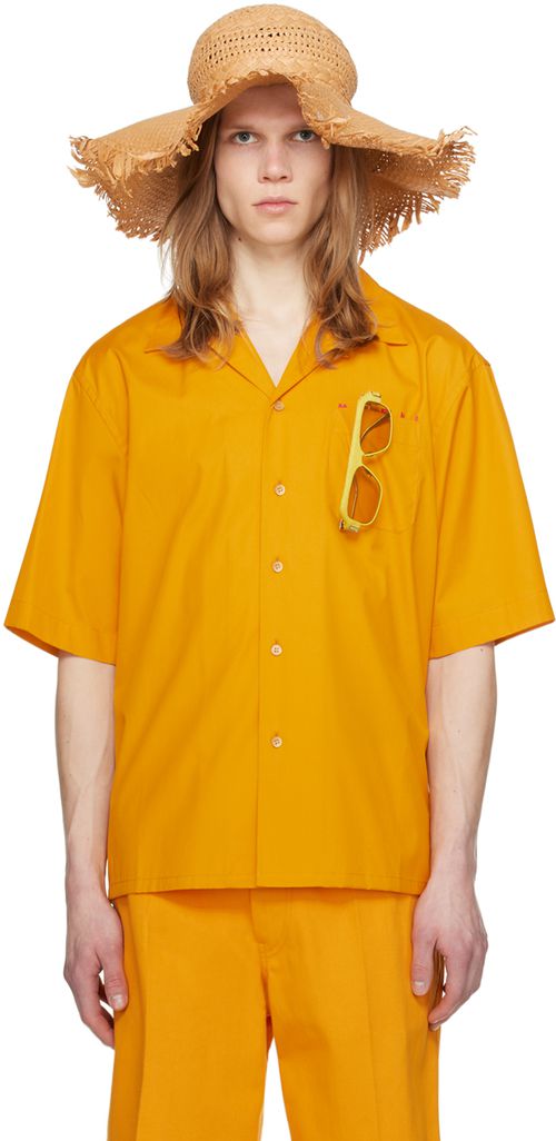 Marni Orange Printed Shirt