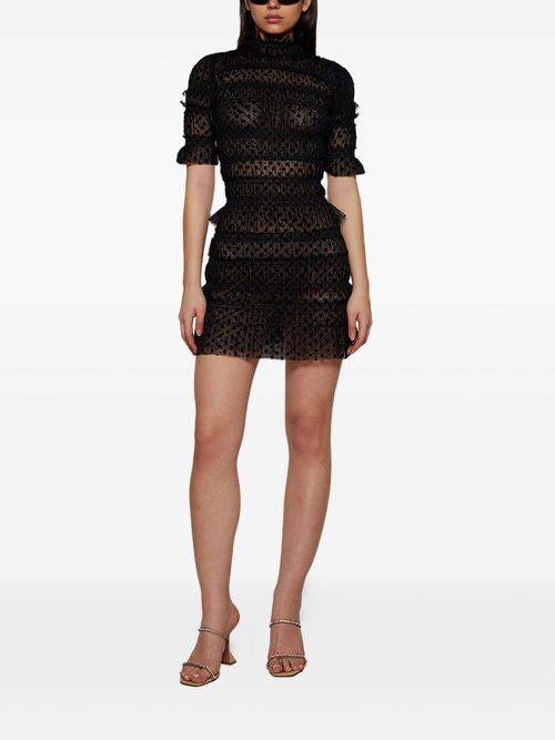 Ruched-detailing mini dress - Black