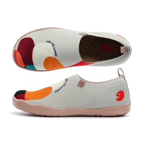UIN Shoes for Women Slip On Sneakers Comfortable Lightweight Barefoot Travel Art Painted Casual Loafers
