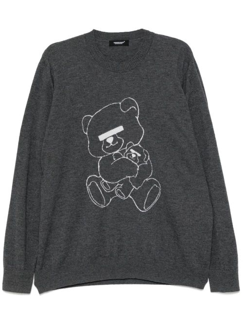 Jacquard logo motif jumper - Grey