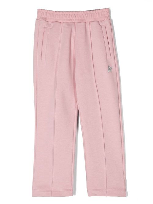 Glitter star-patch track pants - Pink