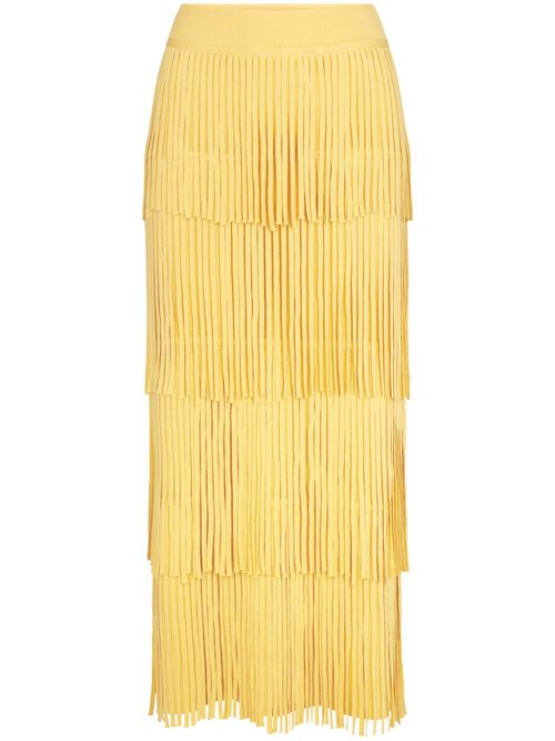 Za Za knit fringe maxi skirt - Yellow