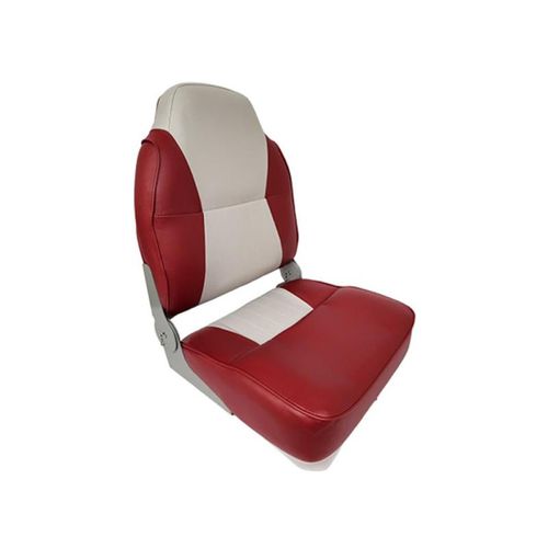 1004-ABE 17 in. Fold Down Lund Style Boat Seat, Grey & Red