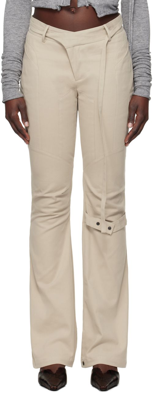 Ottolinger Beige Deconstructed Flared Chino Trousers