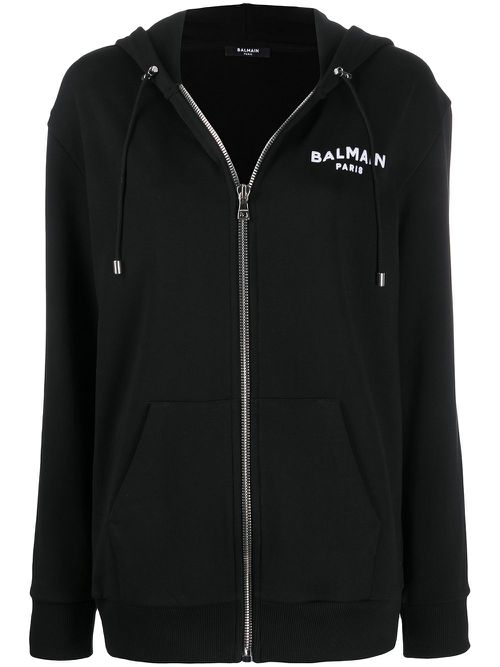 Logo zipped hoodie - Black