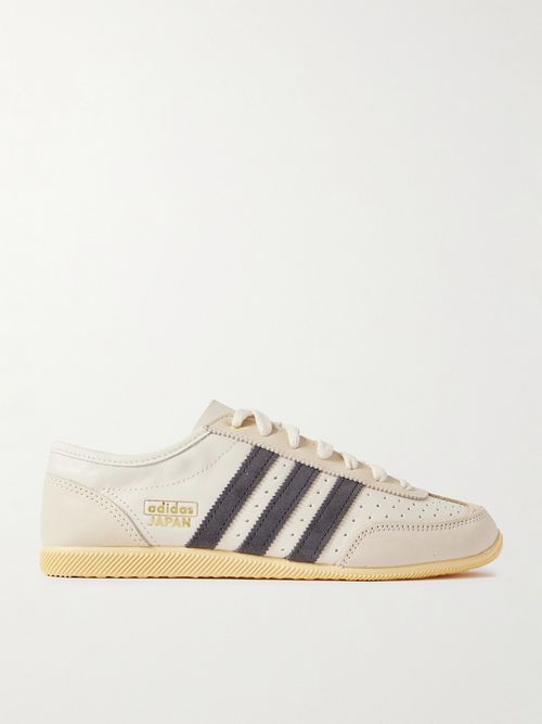 Japan Decon W Perforated Suede-trimmed Leather Sneakers - Cream