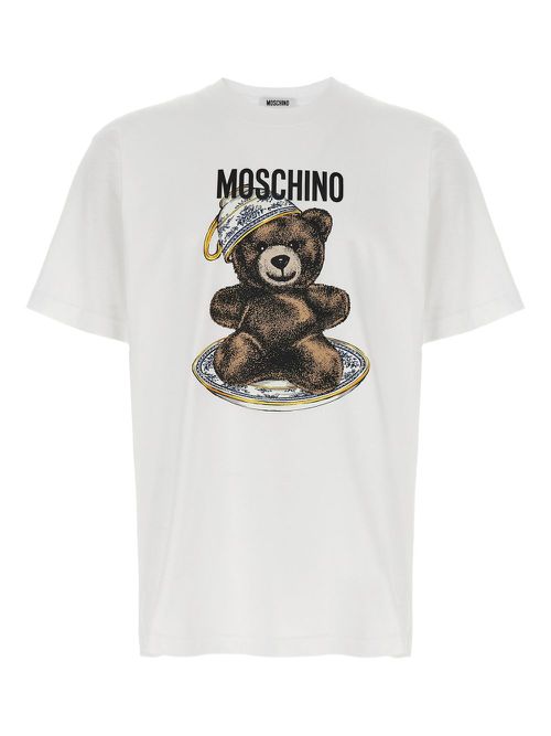 Teddy bear-print crewneck T-shirt - White