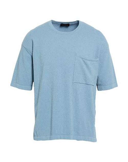 Man Sweater Slate blue Size 38 Cotton