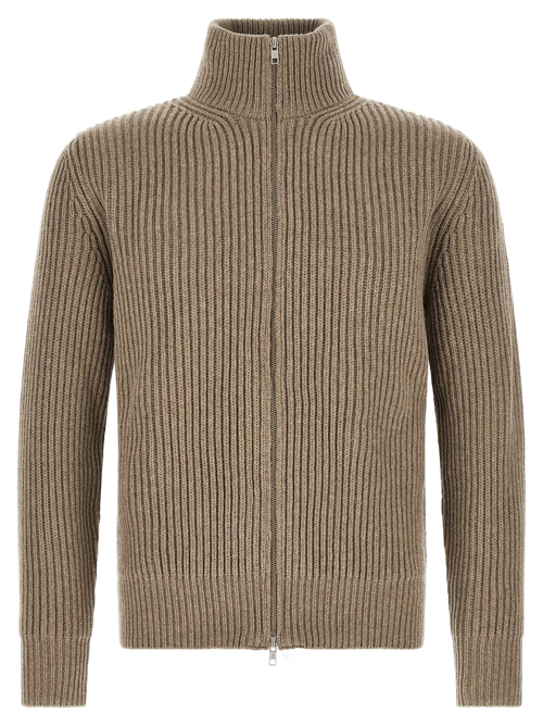 Ribbed Wool Jacket — Beige