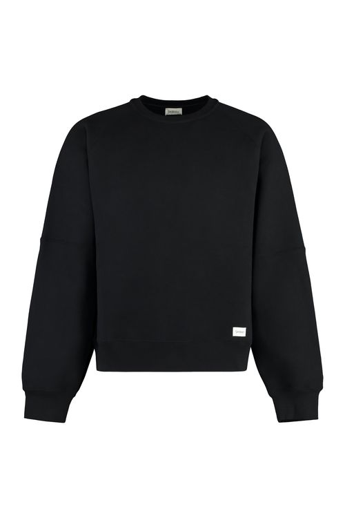 Crew-Neck Cotton Sweatshirt — Black
