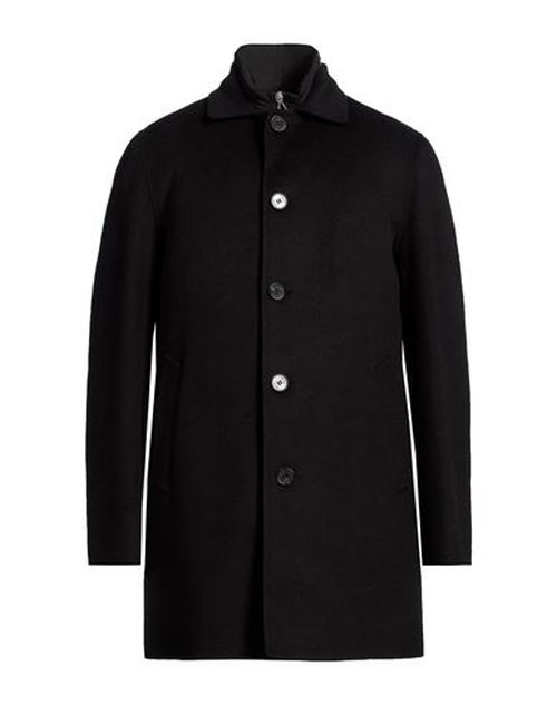 Paltò Fabbrica Man Coat Black Size 40 Wool, Nylon