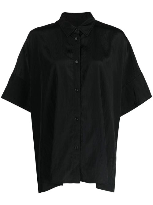 Short-sleeve buttoned shirt - Black