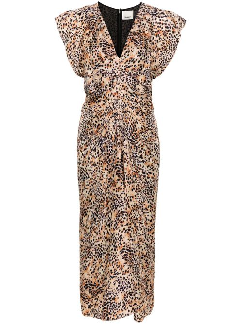 Lyndsay graphic-print midi dress - Neutrals