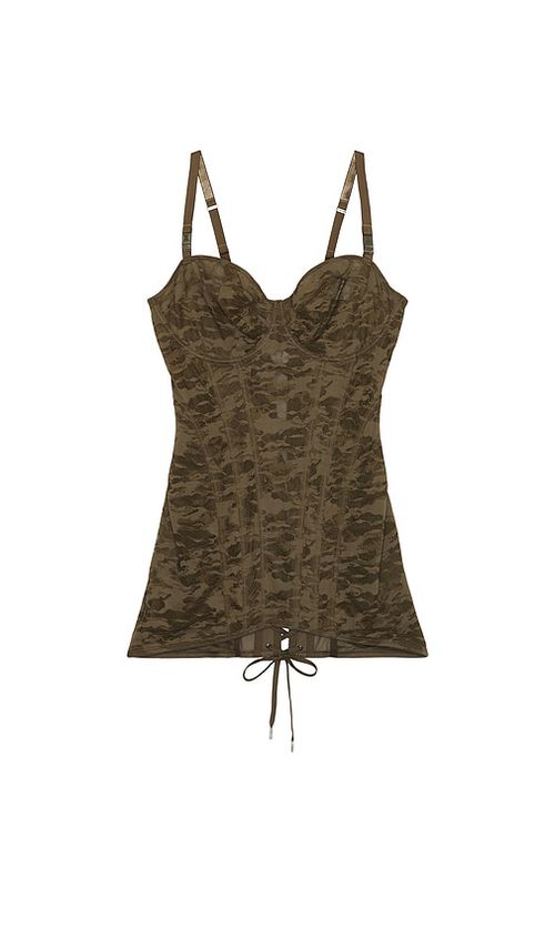 Diesel X Savage C Camo Lace Corset Slip in Army. - 2X also in 1X, 3X