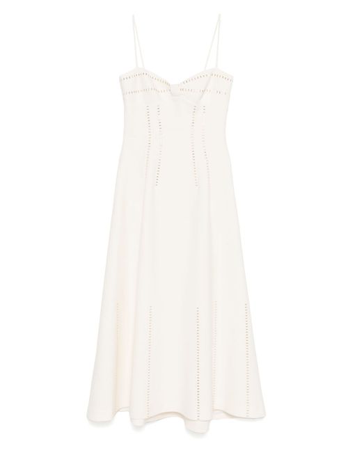 Stud-embellished dress - OFF WHITE