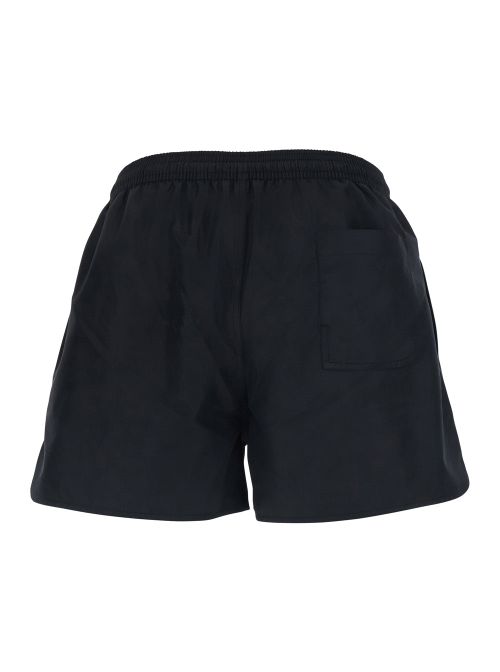 High-Waist Tech Fabric Shorts — Black