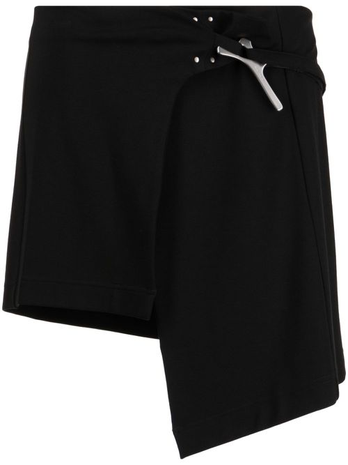 Asymmetric wrap miniskirt - Black