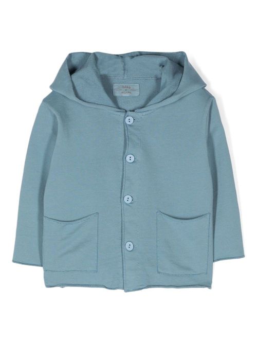 Hooded cotton cardigan - Blue