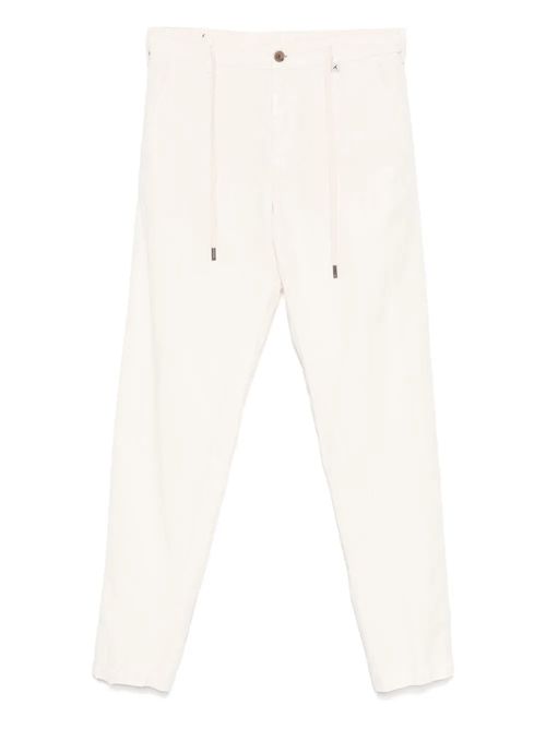 Drawstring-Waist Trousers — Beige