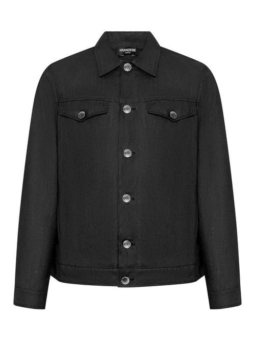 Black Irish Linen Saharan Jacket