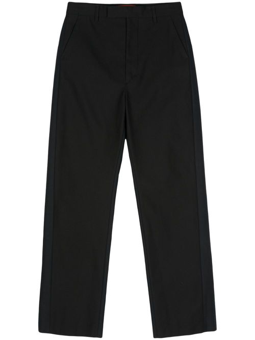 Cotton straight-leg trousers - Black