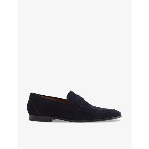 Mens Navy Bray Slip-on Suede Loafers