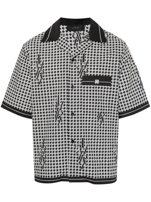 Houndstooth-pattern shirt - Black