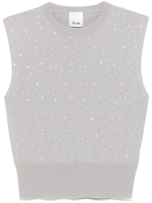 Crystal-embellished vest - Grey
