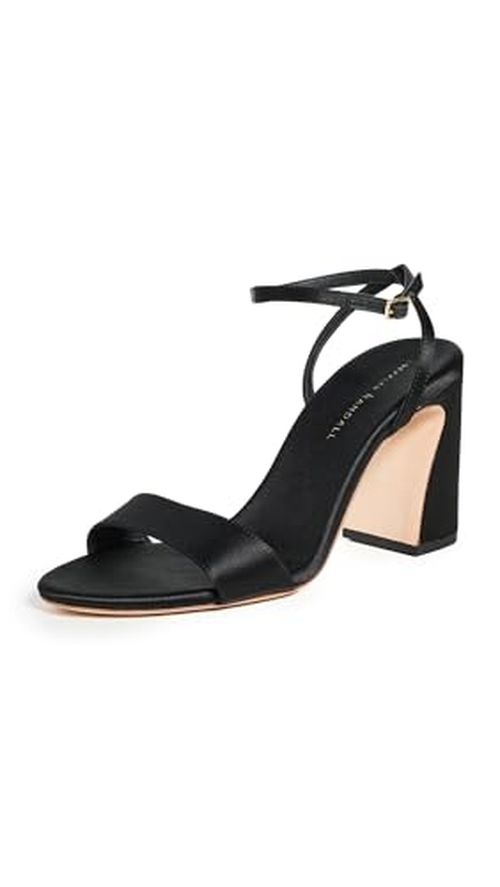 Loeffler Randall Women's Malia Curved Heel Simple Sandals with Ankle Wrap