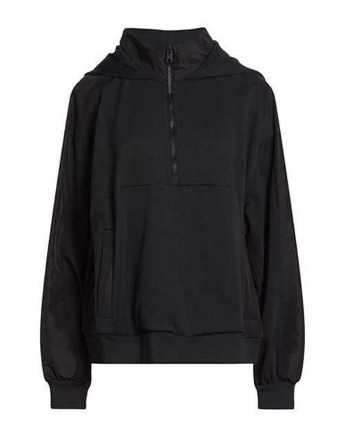 Woman Sweatshirt Black Size XL Cotton, Polyester, Elastane