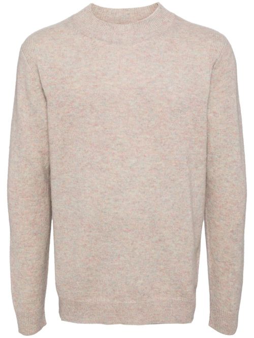 Mock-neck wool-blend jumper - Neutrals