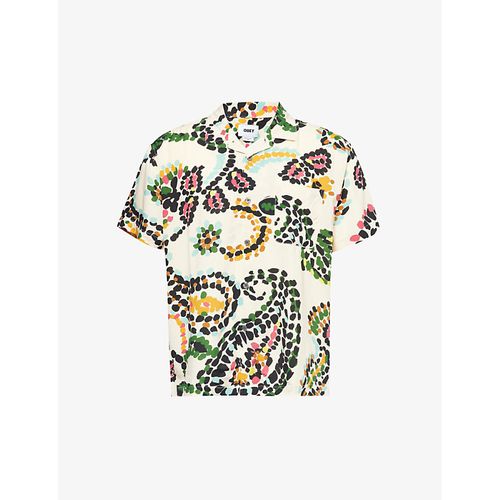 Mens White Smoke Multi Paisley-patterned Spread-collar Woven Shirt 