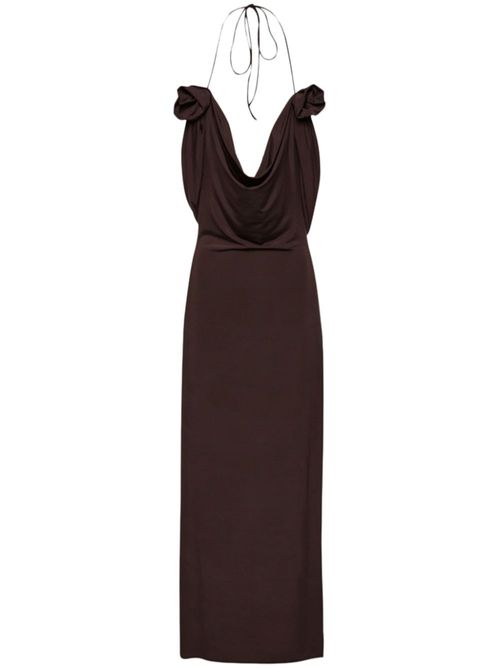 Cowl-neck dress - Brown